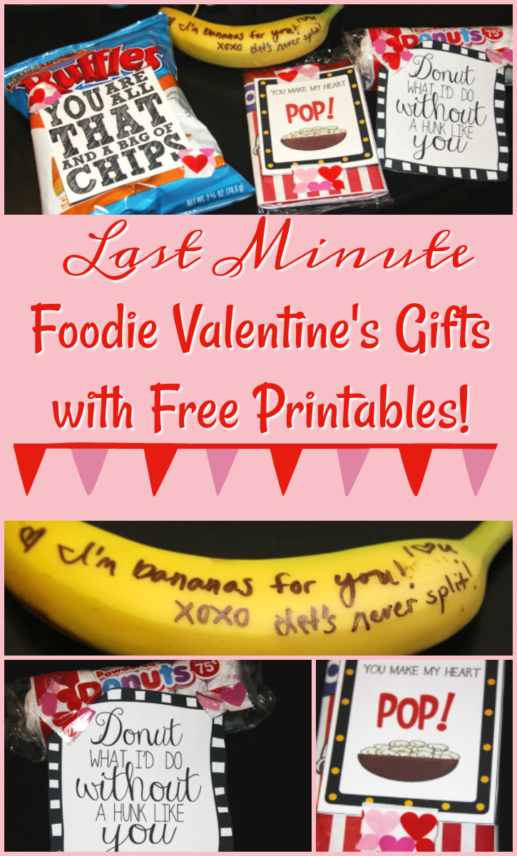 Fun Last Minute Foodie Valentine's Gifts with Free Printables! For