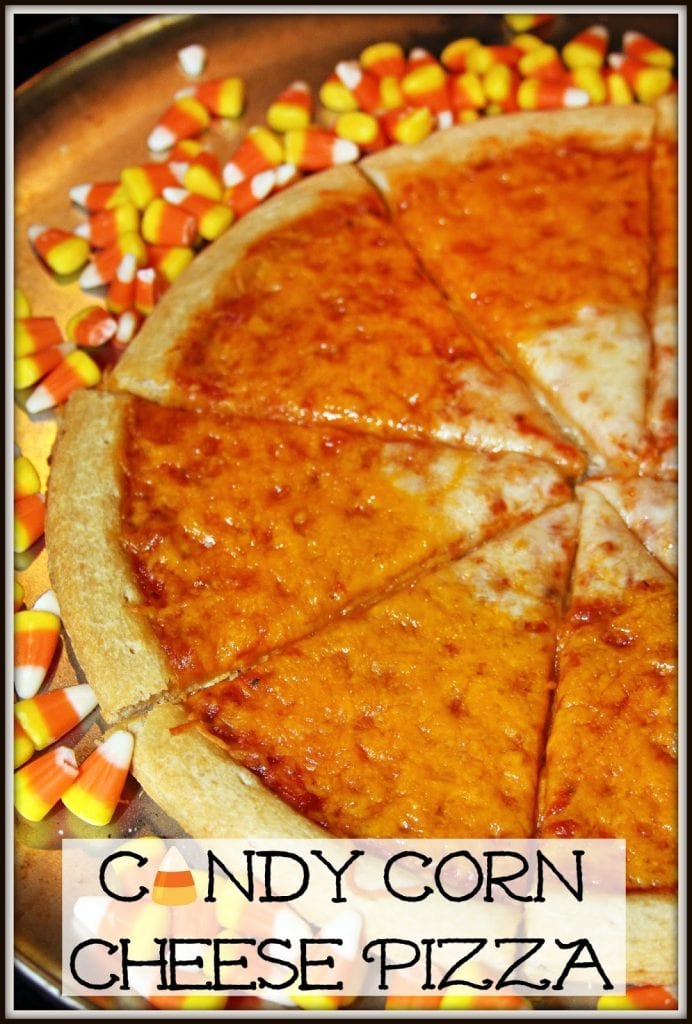 Halloween Candy Corn Cheese Pizza