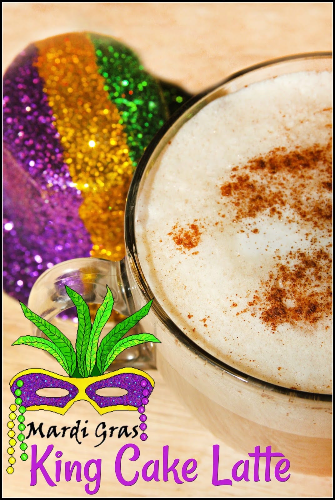 Mardi Gras King Cake Latte - For the Love of Food