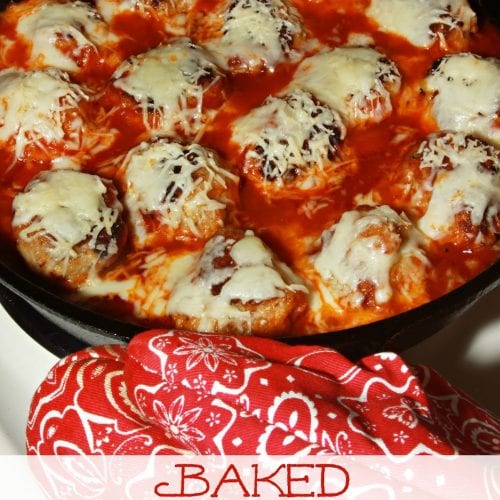 Baked Chicken Parmesan Meatballs - For the Love of Food