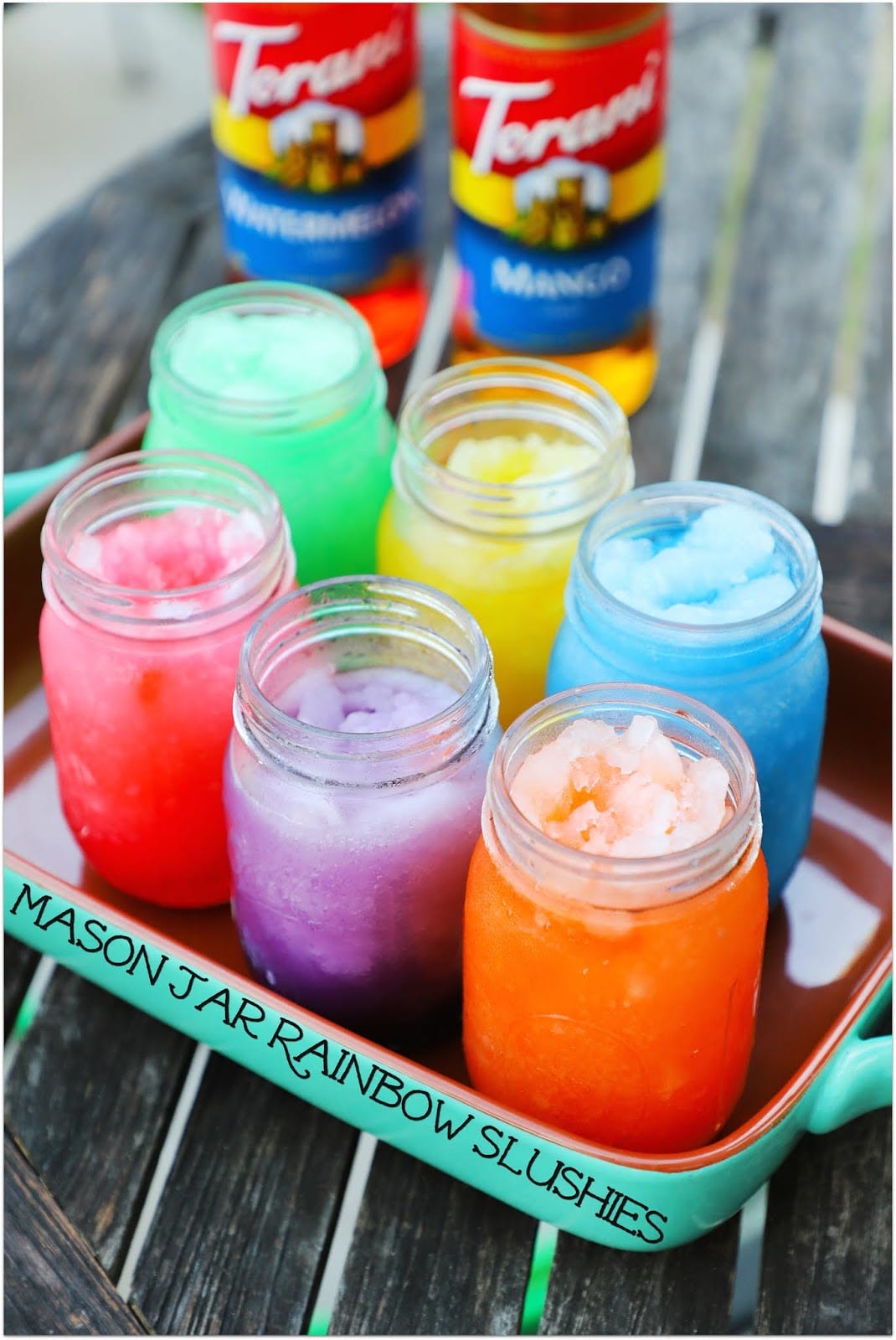 Rainbow Fruit Cheesecakes in a Jar - Shaken Together
