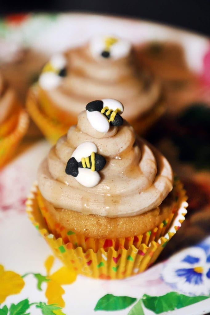 Orange Honey Browned Butter “Bee” Cupcakes