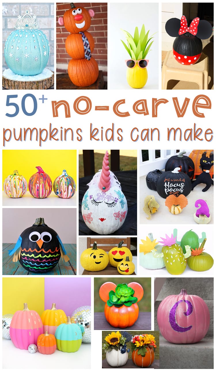 50+ No Carve Pumpkins Kids Can Make - For the Love of Food