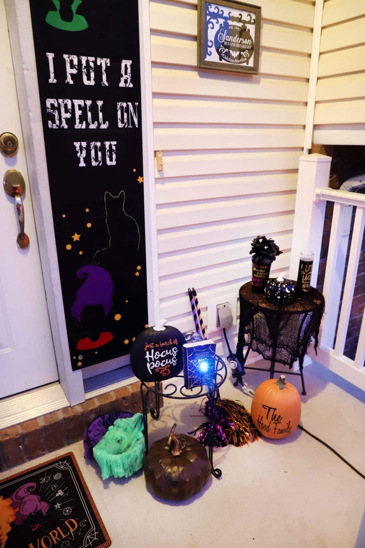 Hocus Pocus Halloween Front Porch Decor - For the Love of Food