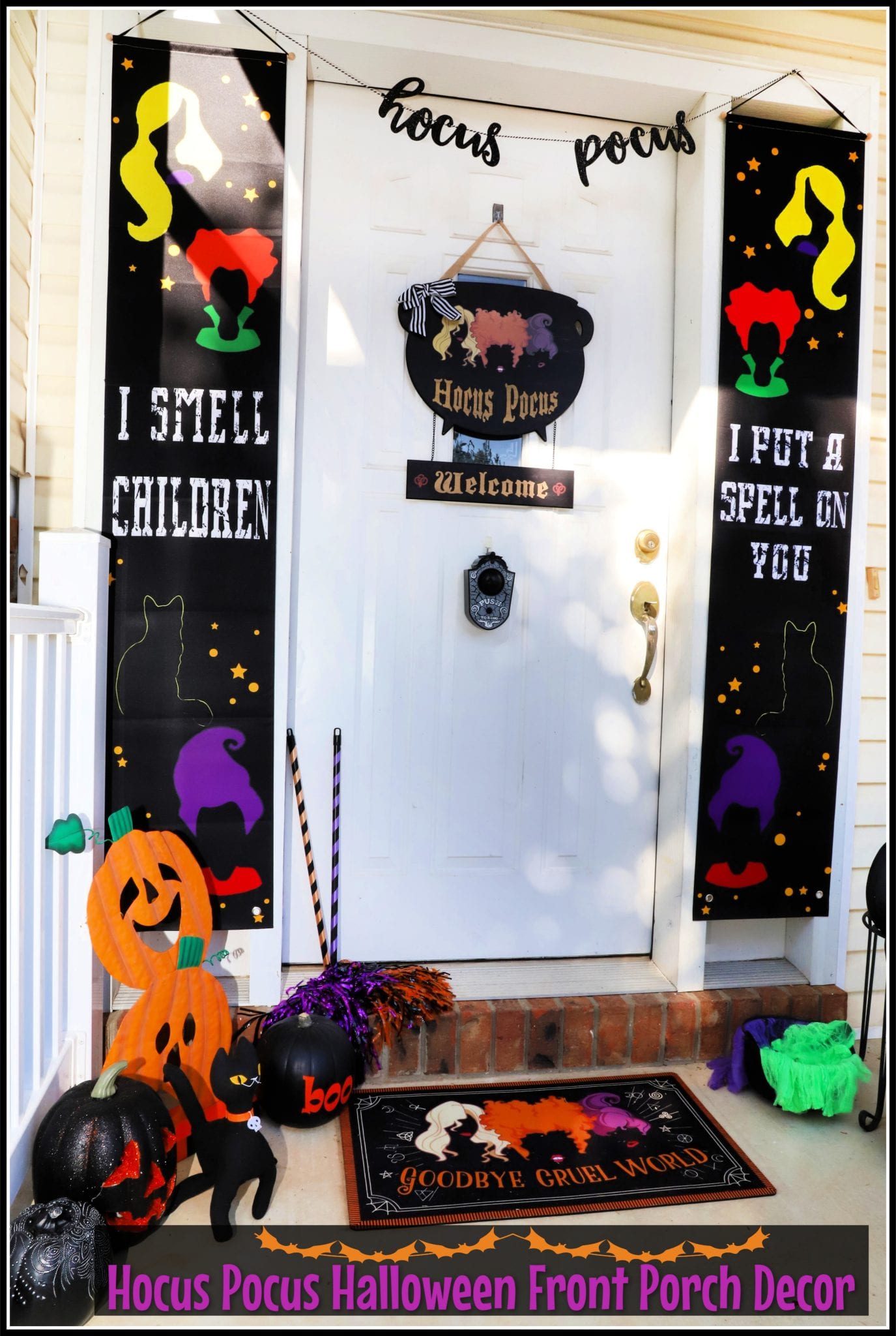 Hocus Pocus Halloween Front Porch Decor - For the Love of Food