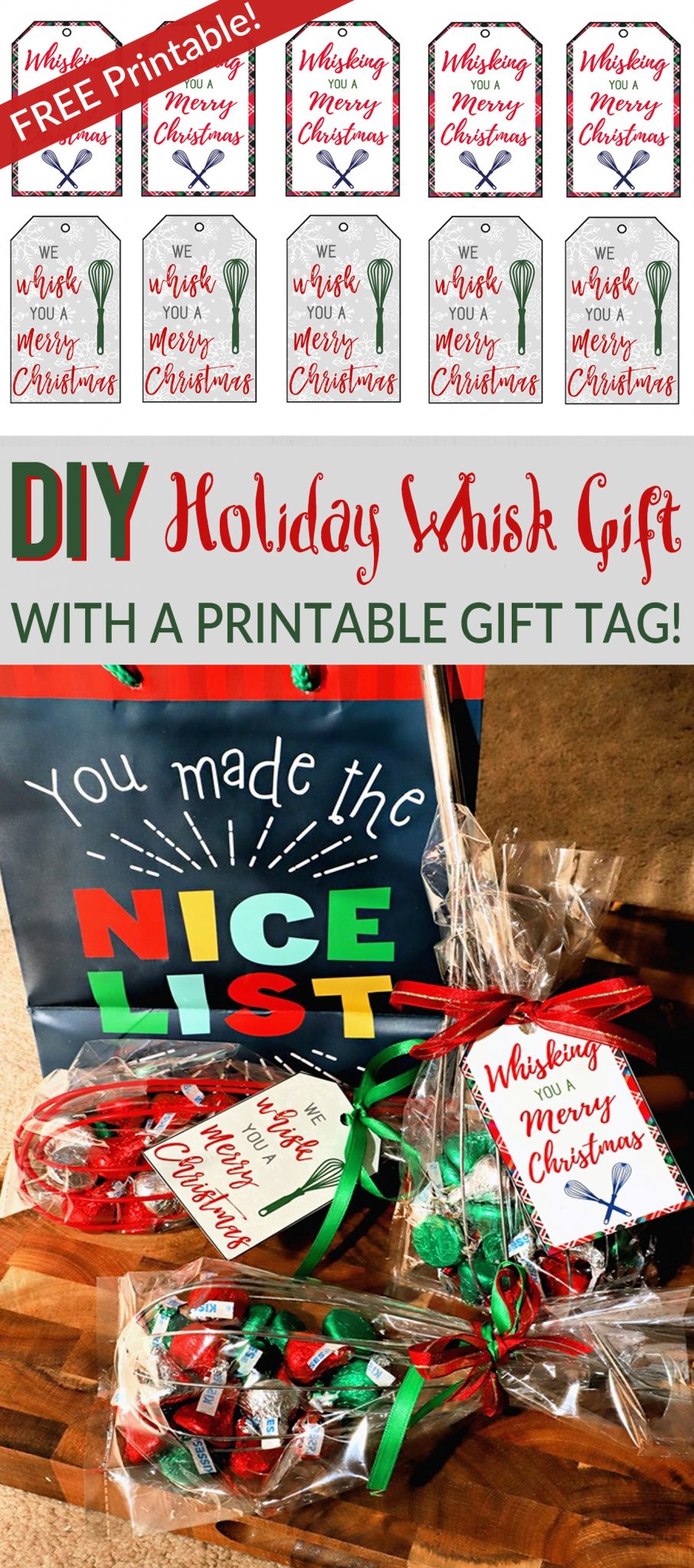DIY Holiday Whisk Gift Idea   Printable Tags For the Love of Food
