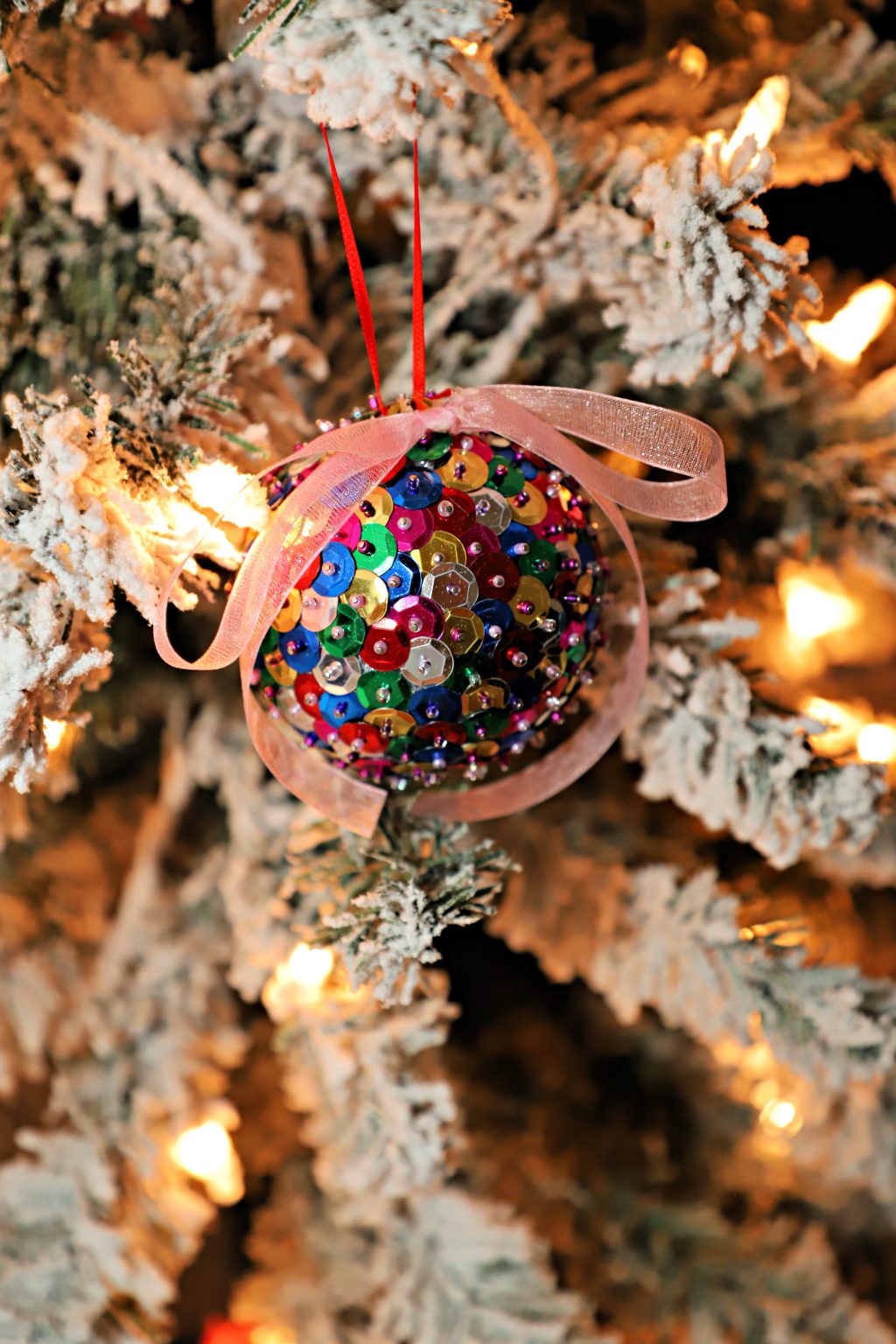 DIY Sequin Christmas Ornaments For the Love of Food