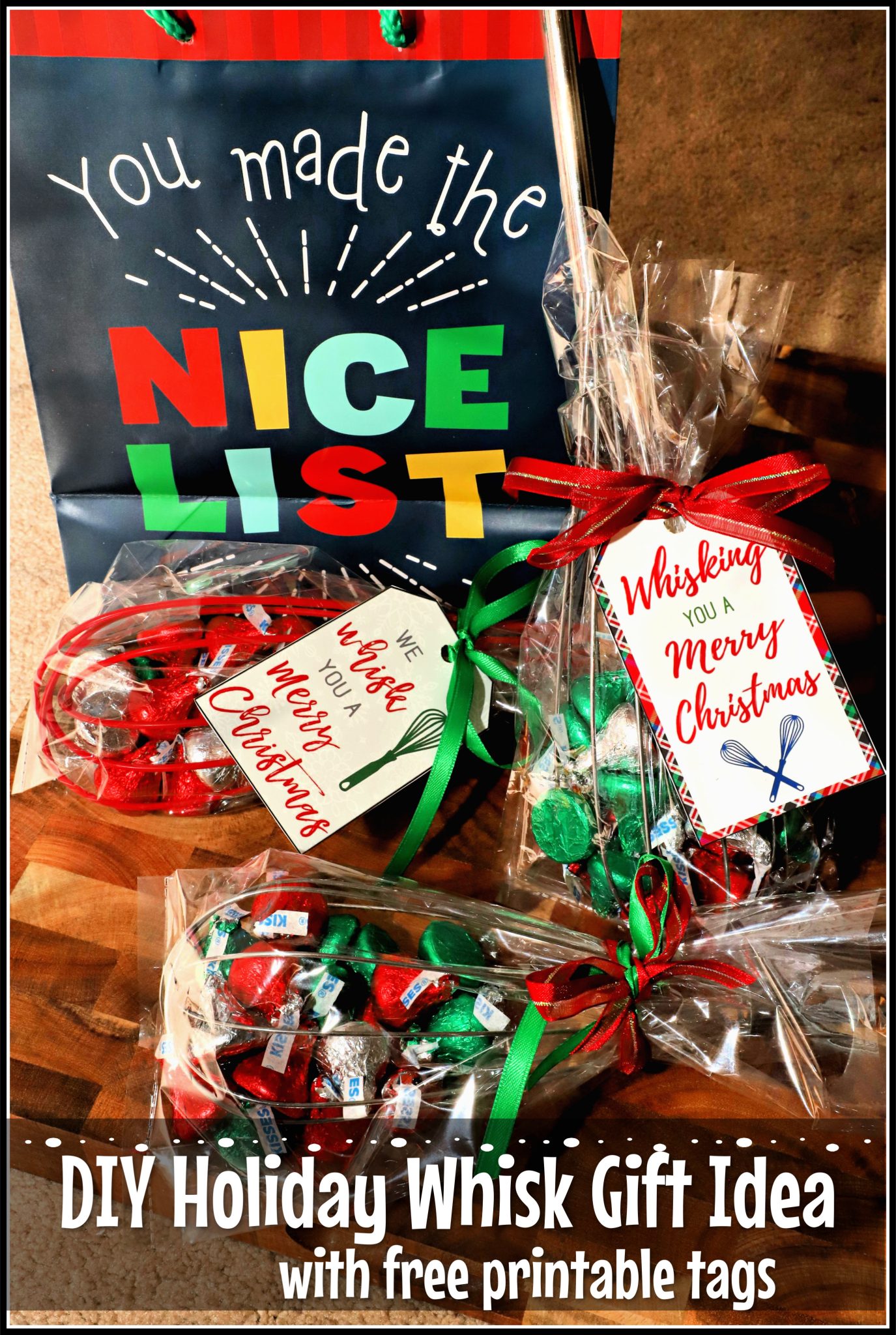 Diy Holiday Whisk Gift Idea + Printable Tags - For The Love Of Food