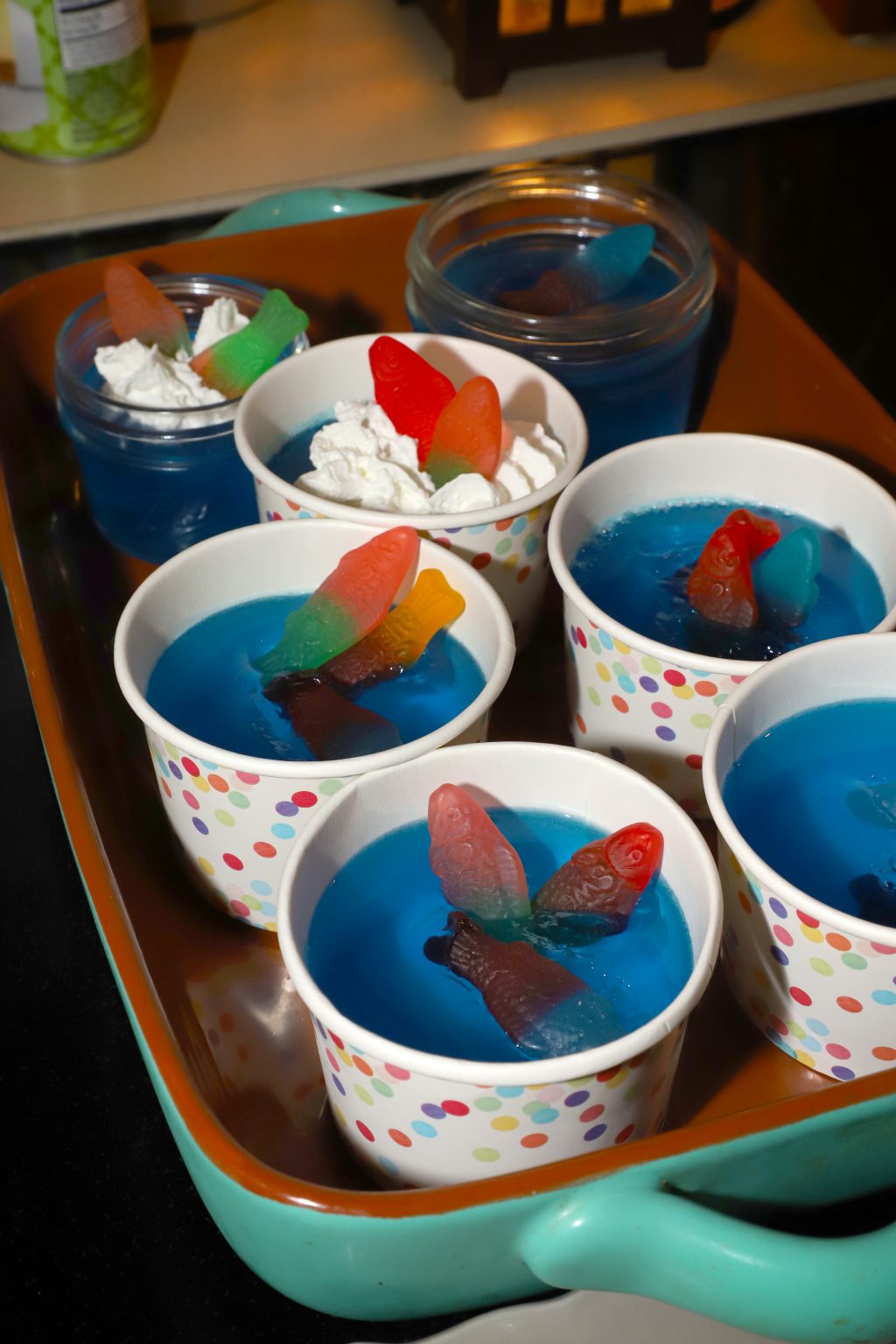 Red Fish Blue Fish Jello Cups Dr Seuss Day For the Love of Food