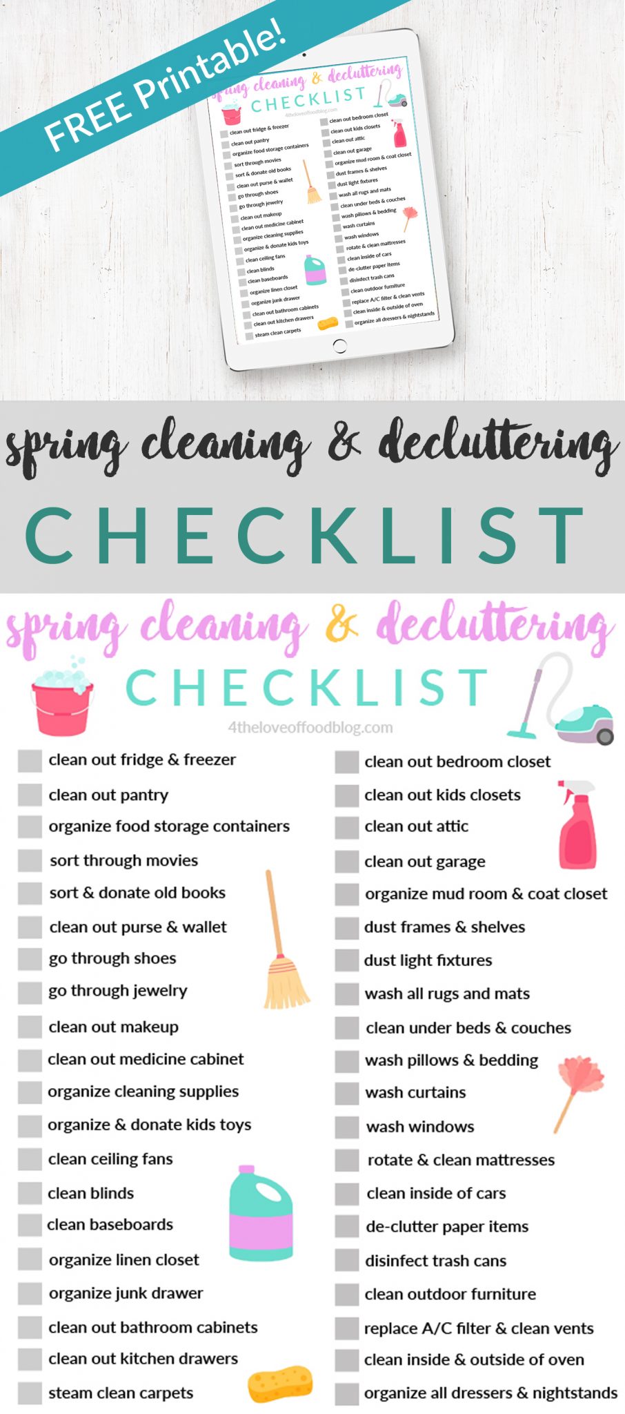 SPRING CLEANING + ORGANIZATION CHECKLIST CHALLENGE