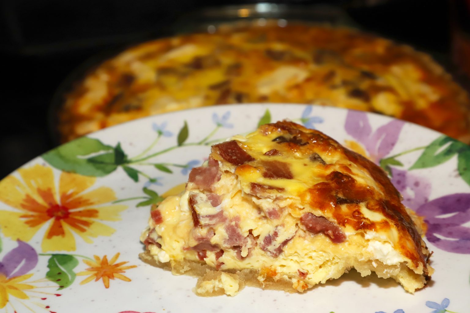 Deep Dish Ham and Gouda Quiche For the Love of Food