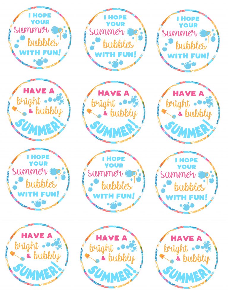 Free Printable Gift Tags For Bubbles