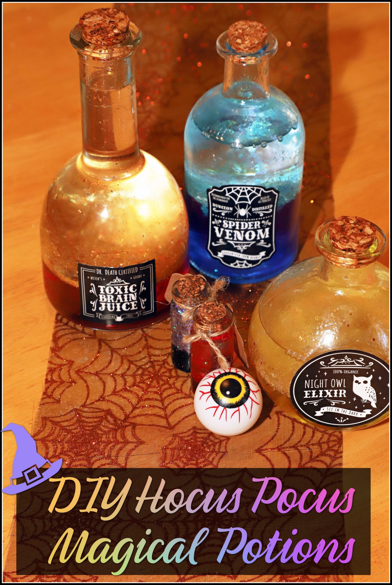 DIY Hocus Pocus Magical Potions - For the Love of Food Get ready to bring a little bit of Hocus Pocus magic into your home with these DIY potion bottles. Whether you're a fan of the Sanderson sisters or just love a little bit of spooky decor, these bottles are the perfect way to add a touch of enchantment to your space.