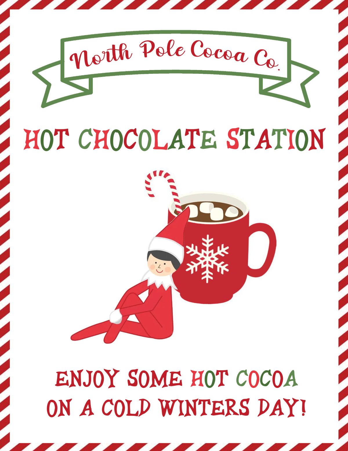 Elf on the Shelf Hot Chocolate Station and Printable Signs - For the ...