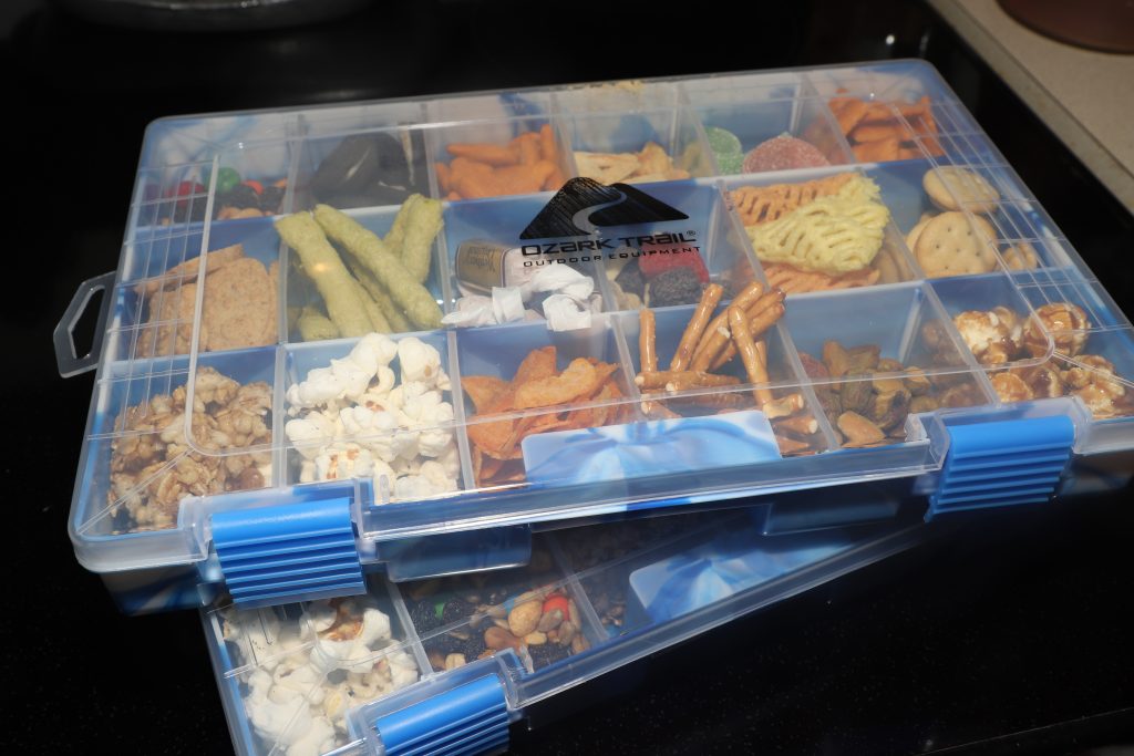 Tackle Box Snack Holder  Snacks, Road trip snacks, Snack box