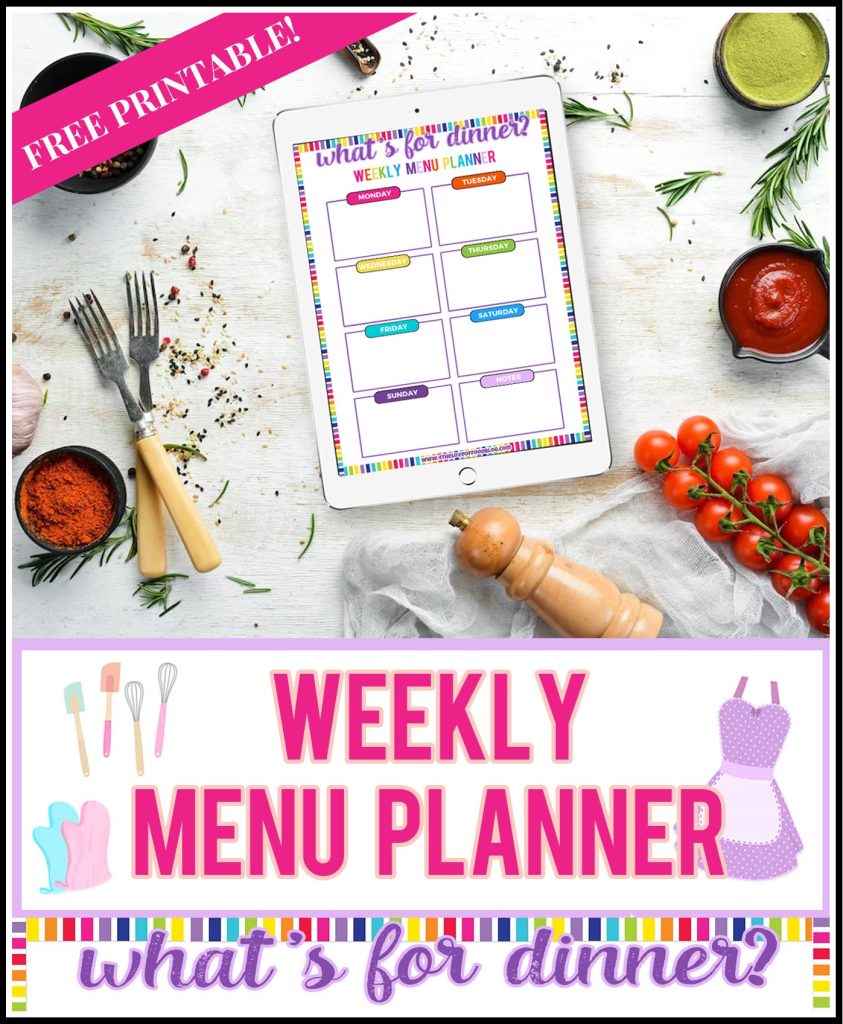 What's For Dinner ? | Printable Weekly Menu Planner - For the Love of Food