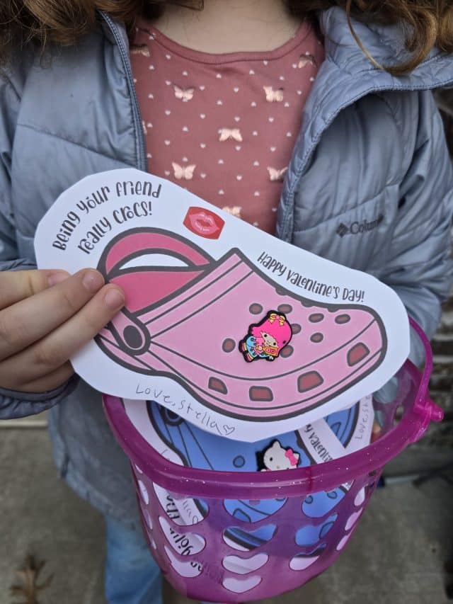 Croc Charm Printable Class Valentine's Day Cards - For the Love of Food