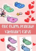 Croc Charm Printable Class Valentine's Day Cards - For the Love of Food